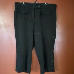 Cato Black Dressy Capri with button details on leg 18W